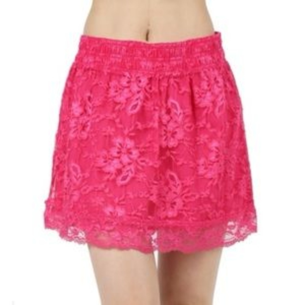 floral lace mini skirt with lining